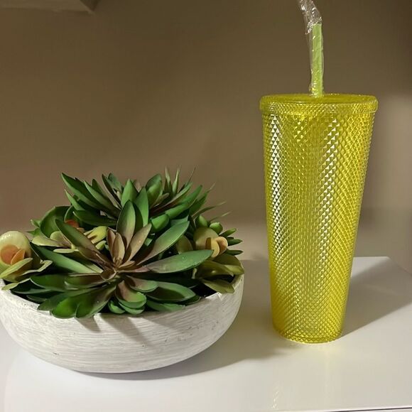 OPALHOUSE  NWT Yellow Studded Tumbler with Straw - Picture 1 of 2